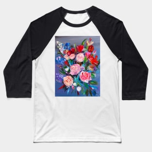 Pink Roses Baseball T-Shirt